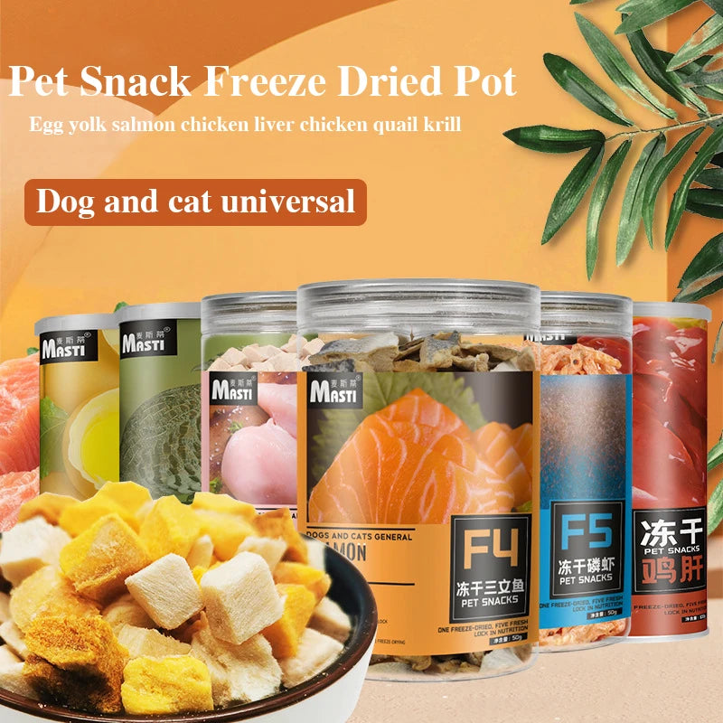 Max Chicken Pet Freeze Dried Snacks, Salmon Egg Yolk, Dog Snacks, Cat Snacks