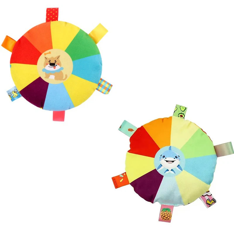 Dog Sounding Plush Toy Bell Cartoon Flying Disc Toy Small Dog Teeth Grinding Toy Wear-resistant Bite-resistant Puppy Pet Product