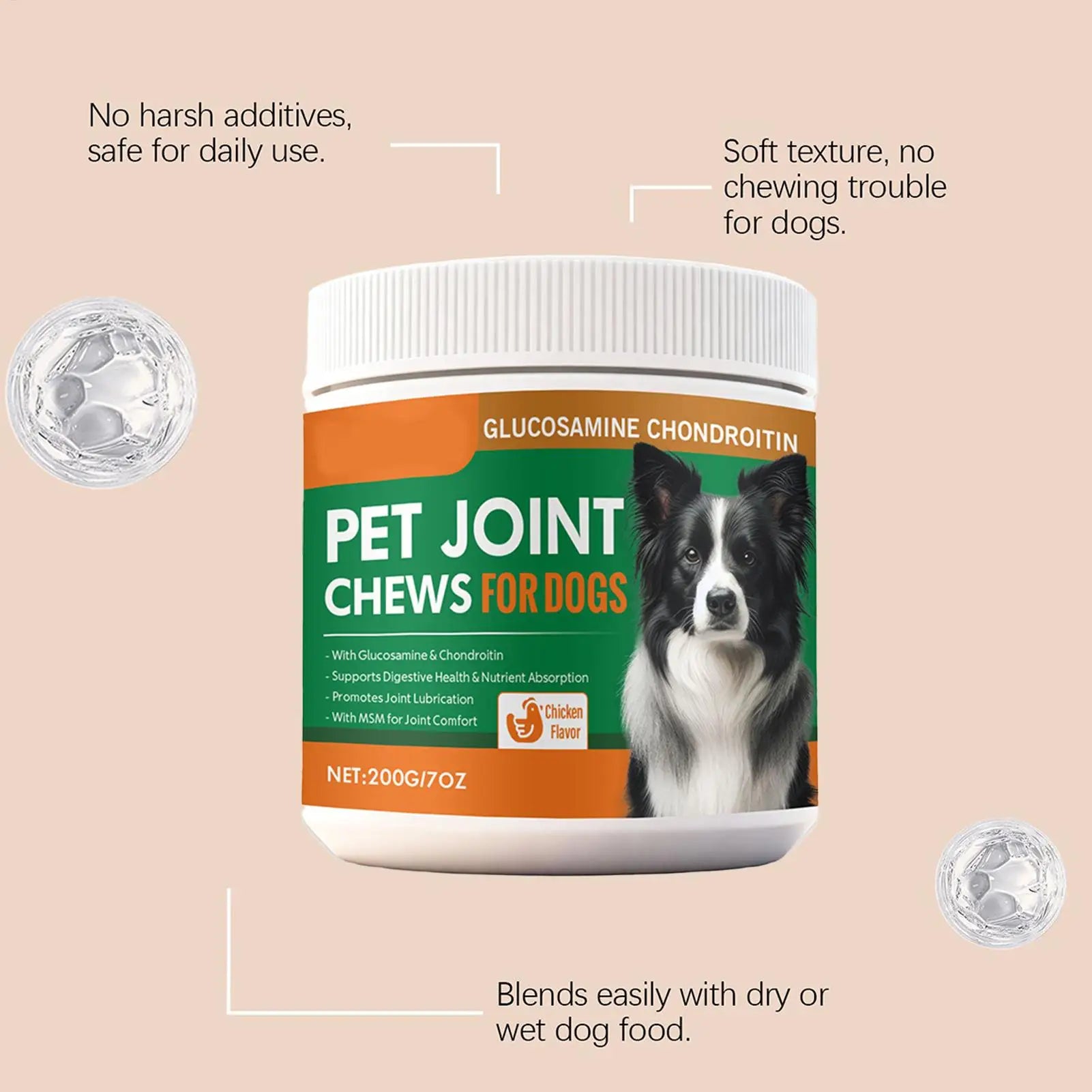 Joint Supplement For Dogs Natural Chews Pill 100-piece Dog Hip & Joint Care For Home Travel Daily Care Digestive Absorption Pet