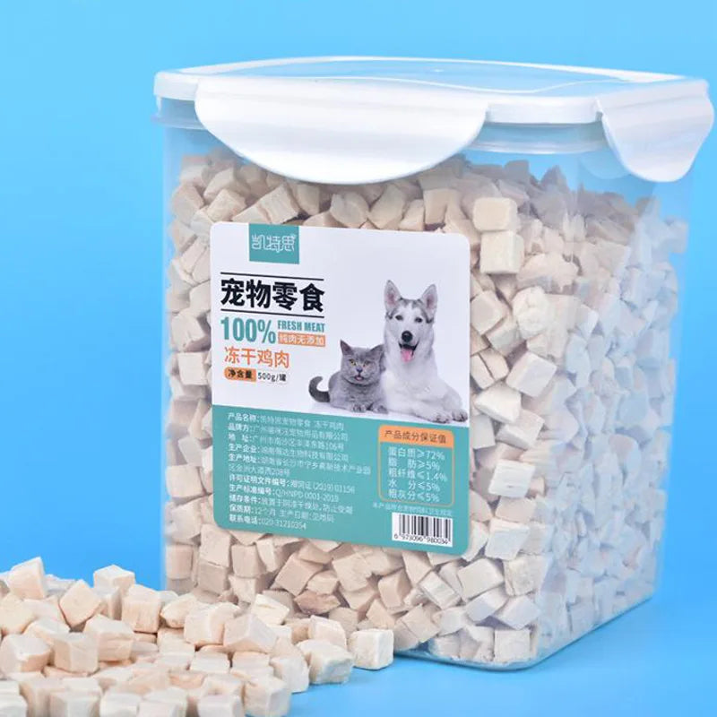 Freeze Dried Cat Snack Chicken Grain Barrel Pet Cat Snack Dog Small Meat Dried Nutrition Strip Hair Gill Cat Food