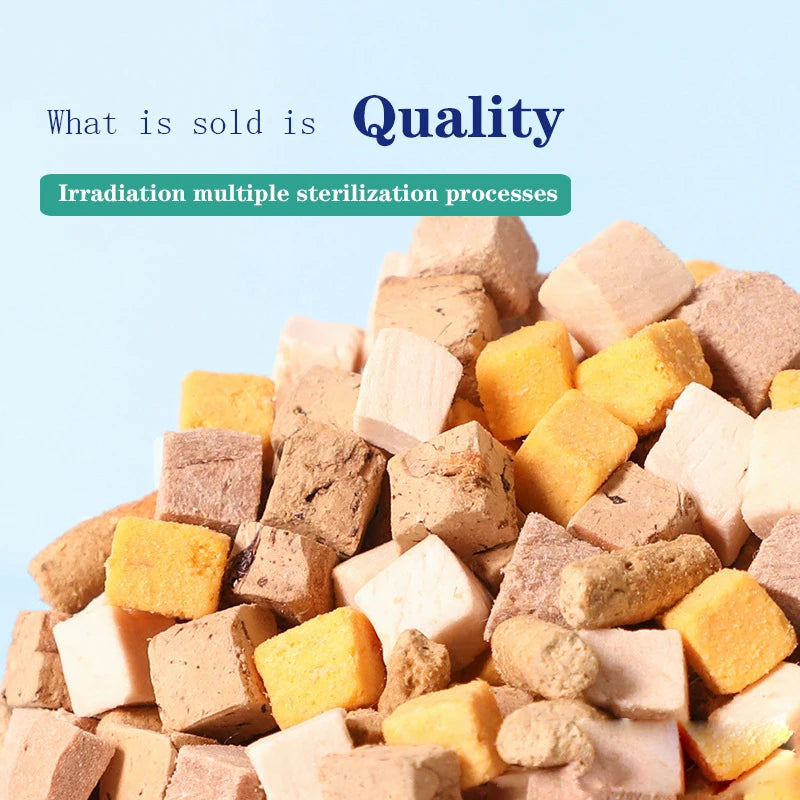 Pet freeze-dried mixed freeze-dried whole-family barrel chicken breast grain duck breast grain small quail cat dog freeze-dried