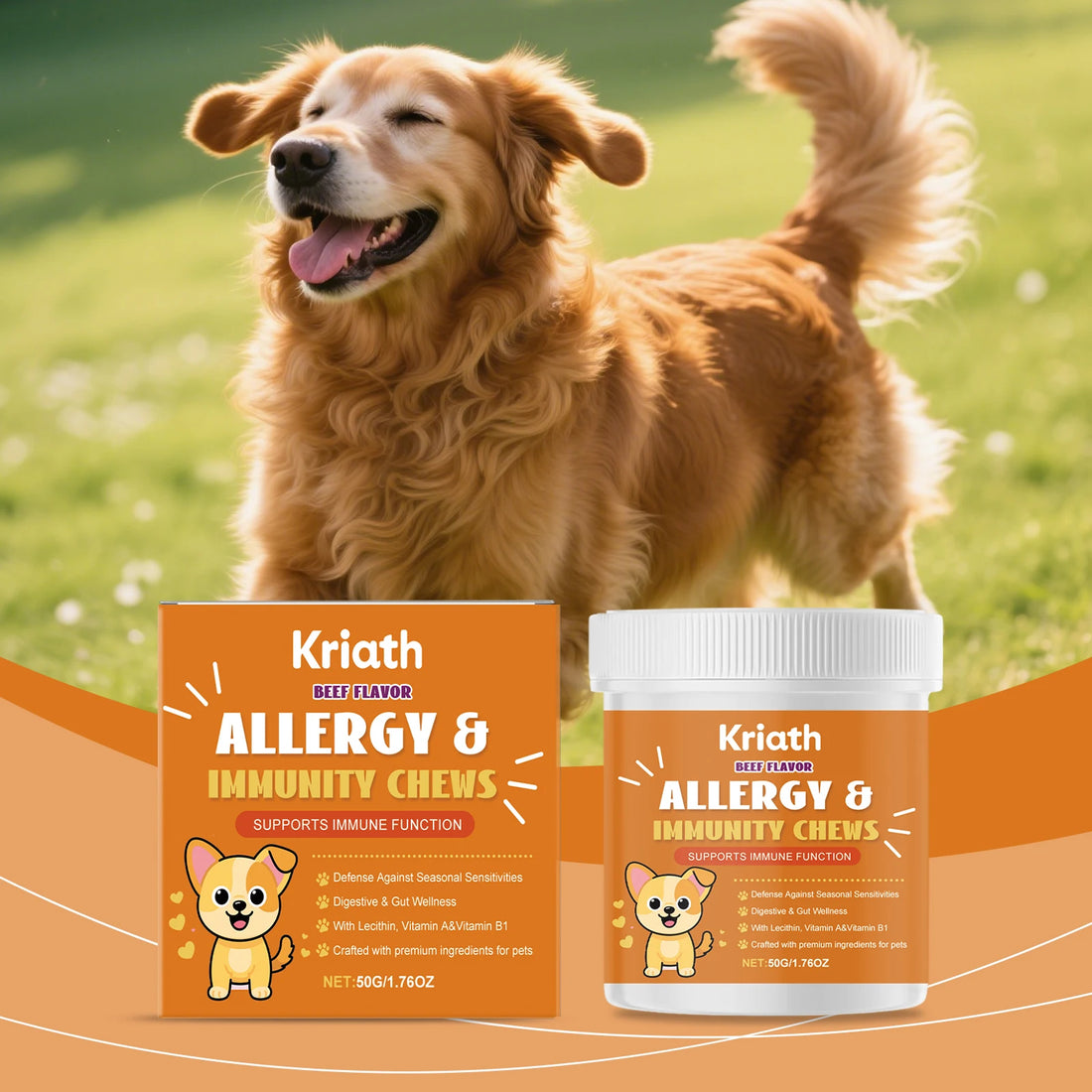 Pet Vitamin Chewable Tablets-Gentle Formula for Body Care, Supplements Nutrition To Boost Immunity & Support Healthy Hair Growth