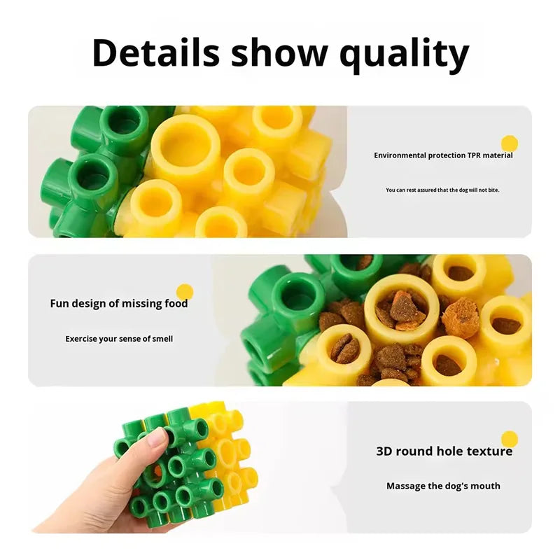 Interactive Puzzle Dog Toys Square Feeder Toy Non Toxic Dental Cleaning Chew Puzzle Feeding Toy Pet Supplies