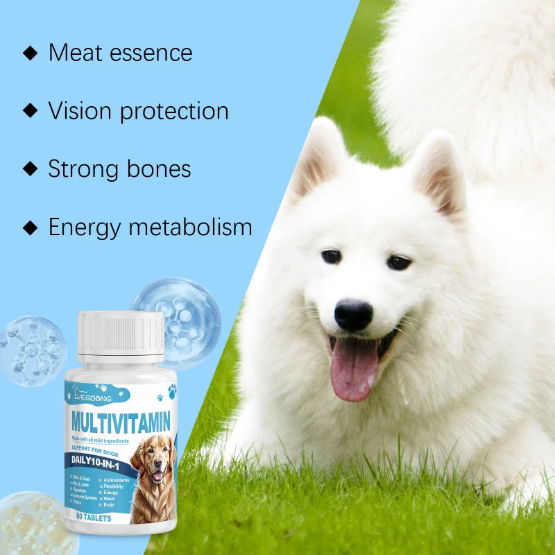 Dog & Cat Multivitamin Chews - Complete Vitamin Supplement For Pets - Supports Skin, Coat & Overall Health - Easy To Digest
