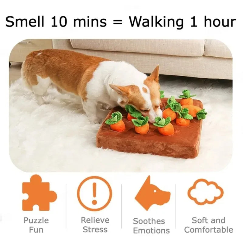 Snuffle Mat Dog Plush Toy For Carrot Field Nose Work Game Interesting Products Care Dogs Nose Training Pet Products Dog Stuff