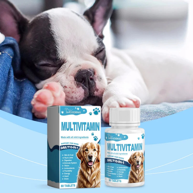Dog & Cat Multivitamin Chews - Complete Vitamin Supplement For Pets - Supports Skin, Coat & Overall Health - Easy To Digest