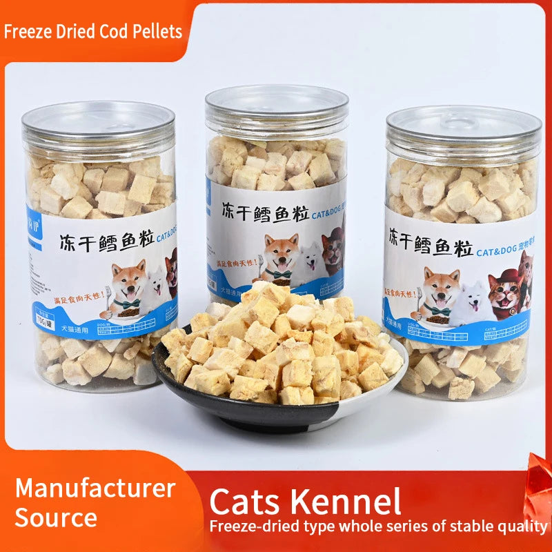 Freeze-dried cod grain cat snacks canned pet freeze-dried dog food mixed food puppy cat puppy nutrition hair freeze-dried