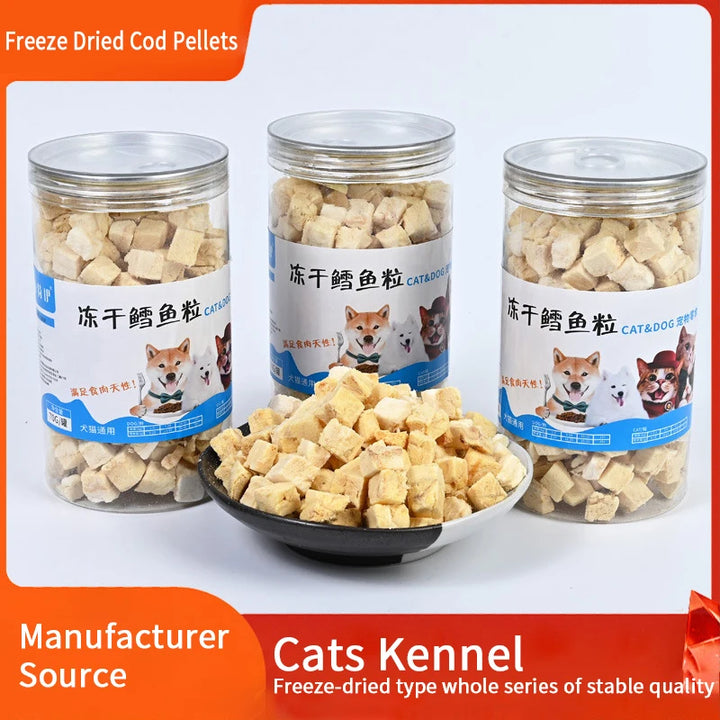Freeze-dried cod grain cat snacks canned pet freeze-dried dog food mixed food puppy cat puppy nutrition hair freeze-dried
