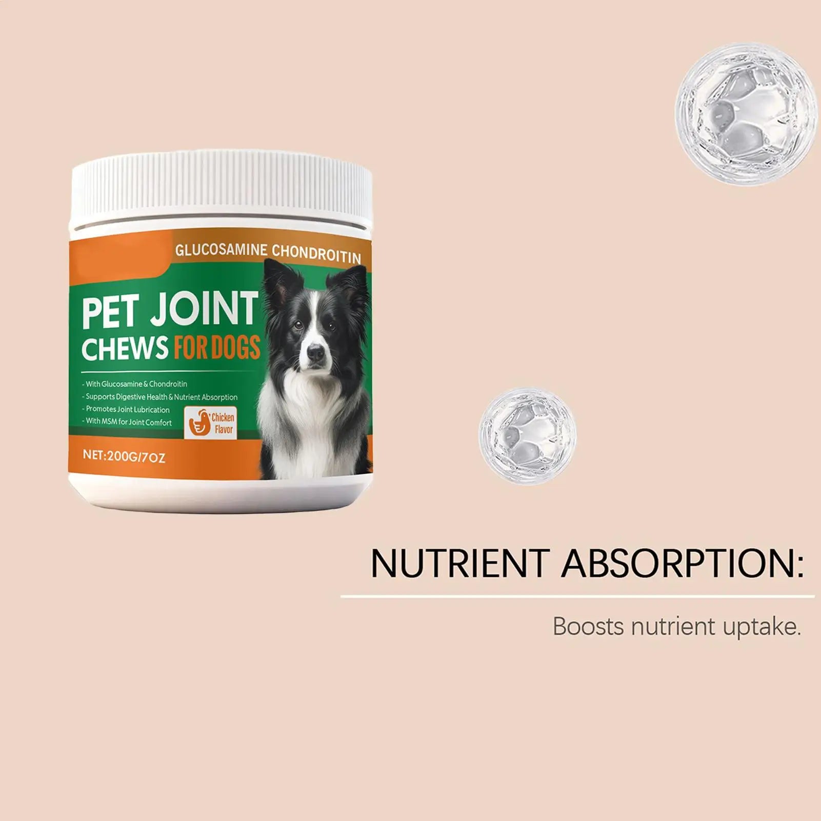Joint Supplement For Dogs Natural Chews Pill 100-piece Dog Hip & Joint Care For Home Travel Daily Care Digestive Absorption Pet
