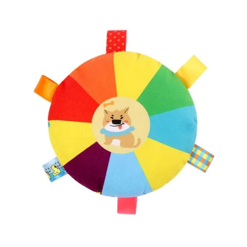 Dog Sounding Plush Toy Bell Cartoon Flying Disc Toy Small Dog Teeth Grinding Toy Wear-resistant Bite-resistant Puppy Pet Product