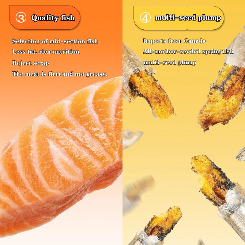 New Product Color Can Chicken Granules Freeze Dried Cat Snacks Duck Chicken Breast Salmon Cod Pet Dog Snacks