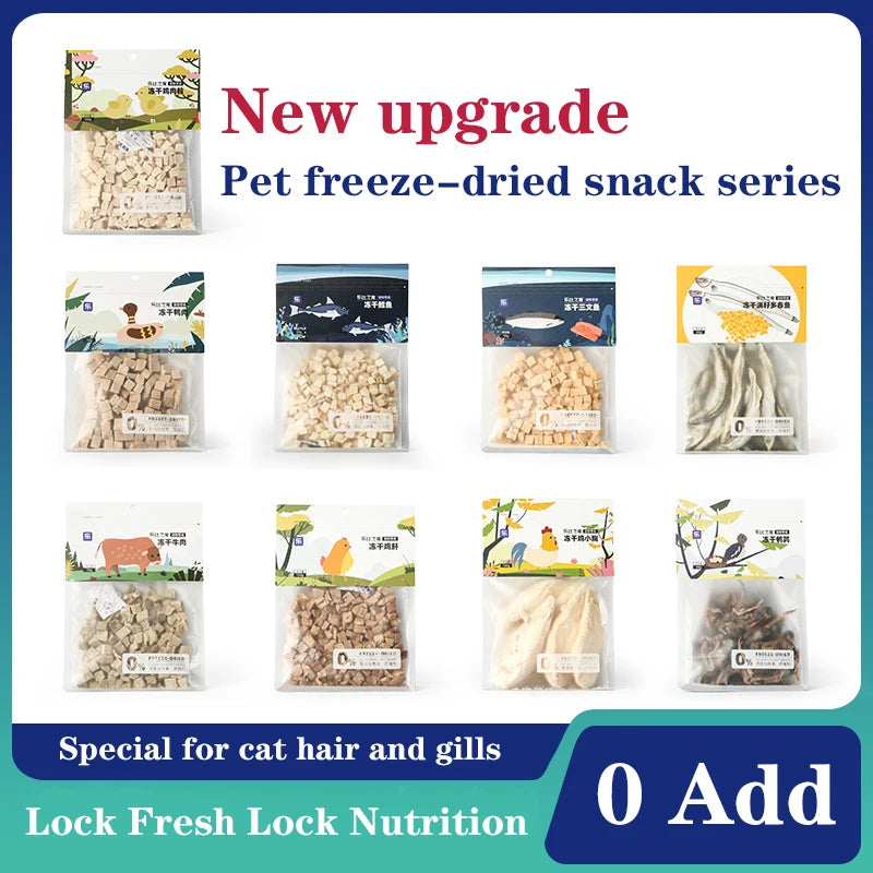 Pet Freeze-Dried Snacks, Freeze Dried Chicken, Breast, Chicken Pellet, Small Quail, Mixed, 500g