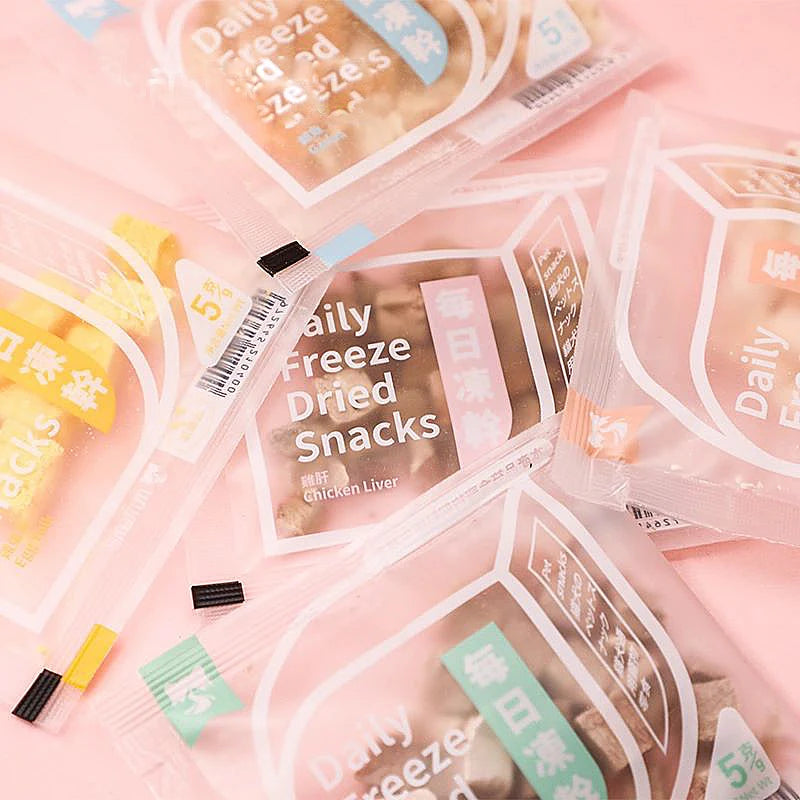 Pet Freeze-dried Meat Training Reward Snacks Freeze-dried Chicken, Duck, Egg Yolk, Cod, Cats and Dogs Try 5g Pack