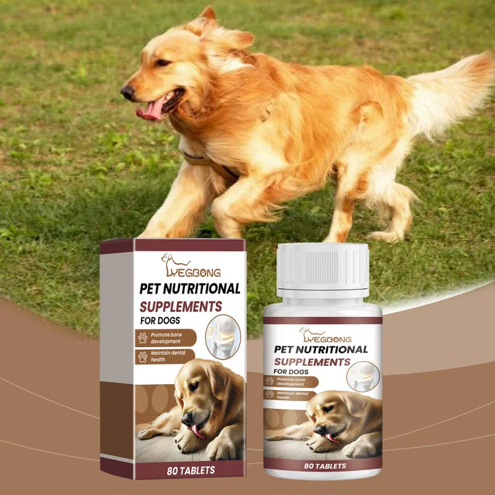Dog Calcium Chewable Tablets - Vitamin D & Probiotic Formula Supports Bone Health & Teeth - For Puppy To Adult Dogs