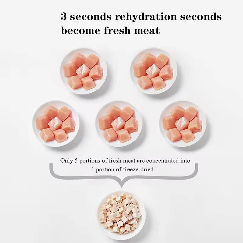 Pet freeze-dried mixed freeze-dried whole-family barrel chicken breast grain duck breast grain small quail cat dog freeze-dried