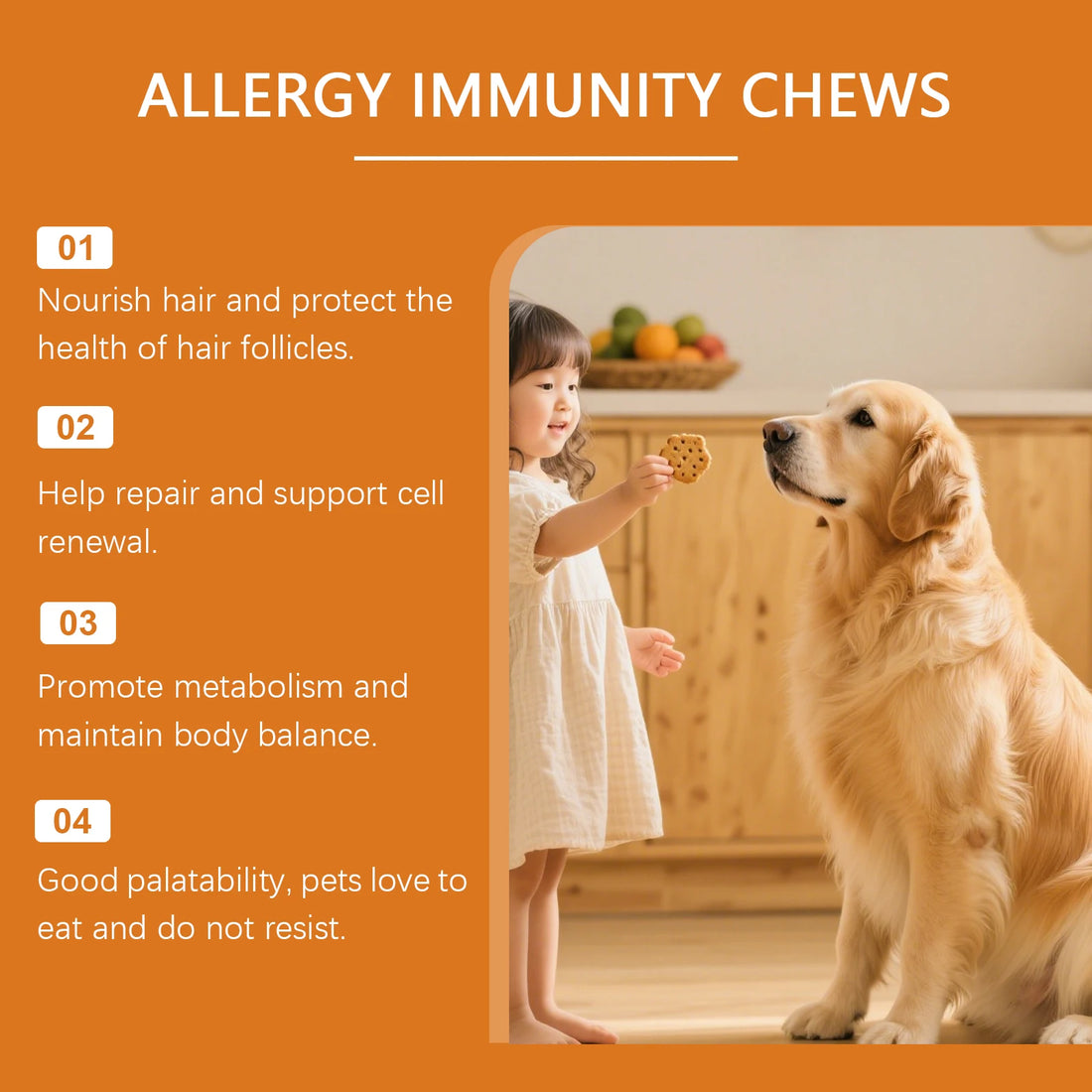 Pet Vitamin Chewable Tablets-Gentle Formula for Body Care, Supplements Nutrition To Boost Immunity & Support Healthy Hair Growth