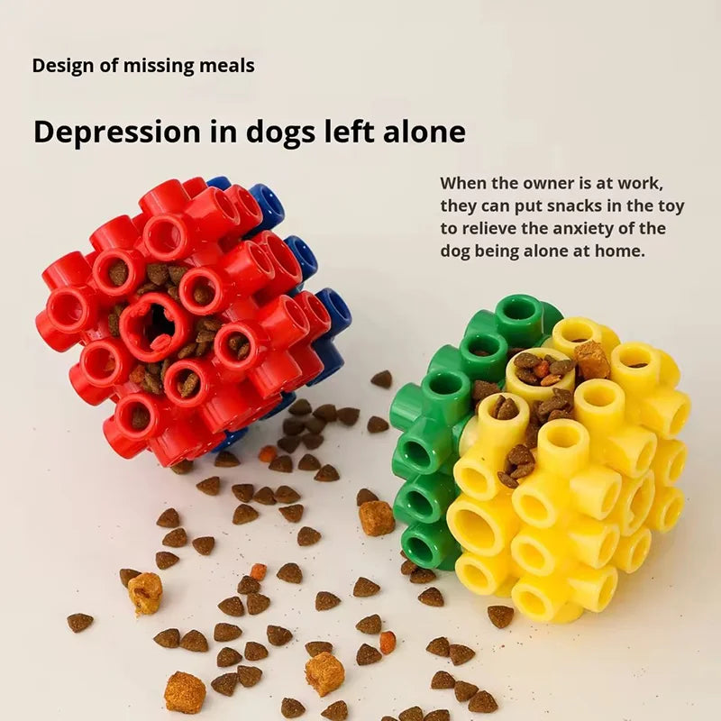 Interactive Puzzle Dog Toys Square Feeder Toy Non Toxic Dental Cleaning Chew Puzzle Feeding Toy Pet Supplies