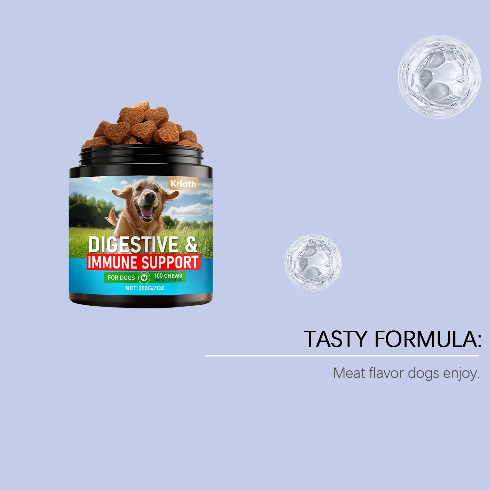 Dog Probiotic Soft Chews for Gut Health - Gentle Care Aids Smooth Digestion Nutrient Absorption Balances Flora Boosts Immunity