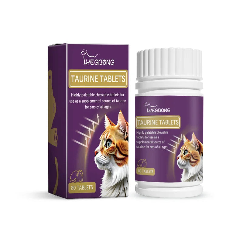 Taurine Tablets For Cats – Multivitamin Supplement For Heart, Vision & Liver Health – Supports Digestion & Immunity